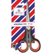 Ножницы канцелярские "Attomex. Duo" 17 см, двухцветные прорезиненные кольца, в картонном блистере