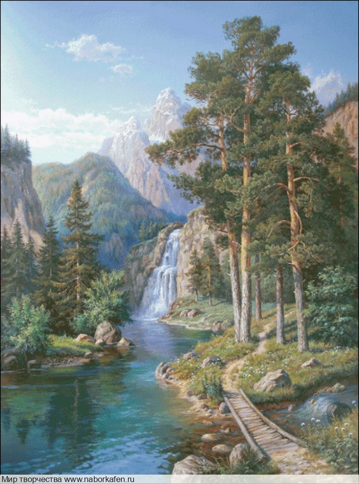 Набор для вышивания "Мостик на горном озере"