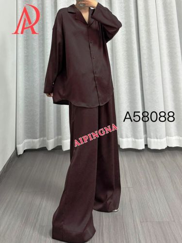 Пижама шелк с брюками  AIPINGNA 58088 (шоколад)