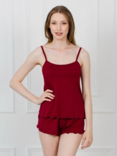 Пижама из вискозы, топ и шорты К-22(28) бордо