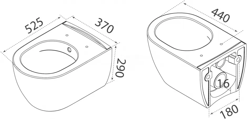 Подвесной унитаз матовый Boheme Bianca 963-WM ФОТО