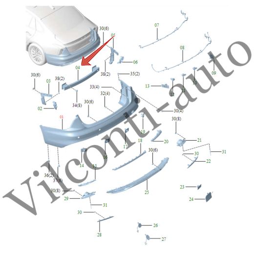 ПОПЕРЕЧНАЯ БАЛКА ЗАДНЕГО БАМПЕРА HONGQI H5 II 2022-2025 2804510HF01P 100% ОРИГИНАЛ