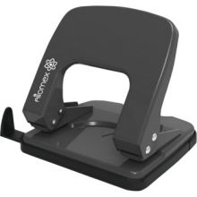 Дырокол "Attomex" (25 листов) металлический с линейкой, в картонной коробке, черный