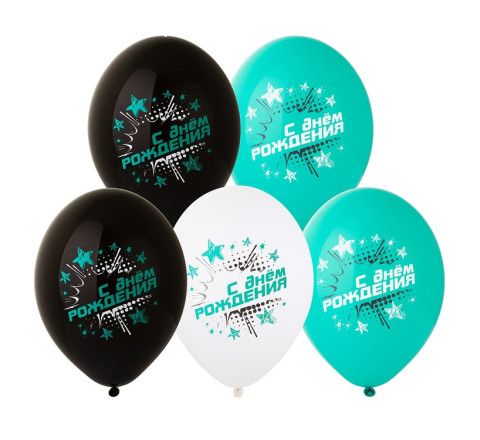Шары "С др" (бирюзовые)