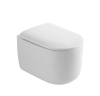 Flow подвесной унитаз глянец белый с крышкой, функция Торнадо