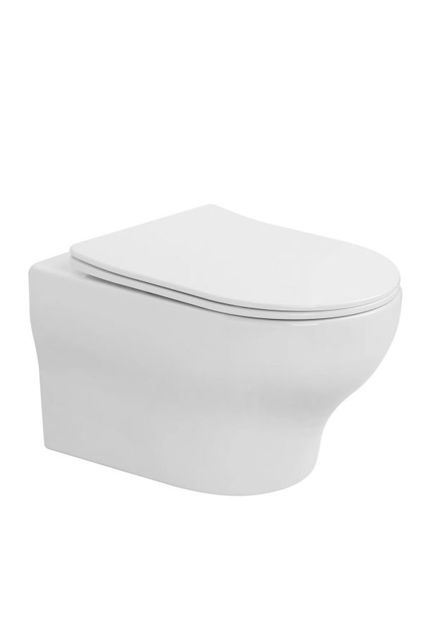 Унитаз подвесной FIORE Белый глянец c крышкой, функция Торнадо