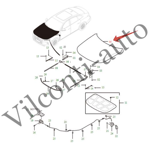 КАПОТ HONGQI H9 I 2020-2025 8402015DB01S2 100% ОРИГИНАЛ