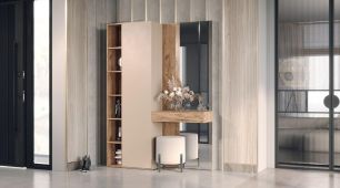 Прихожая Ева (ш1572*г350*в2168мм) Дуб вотан/Кашемир