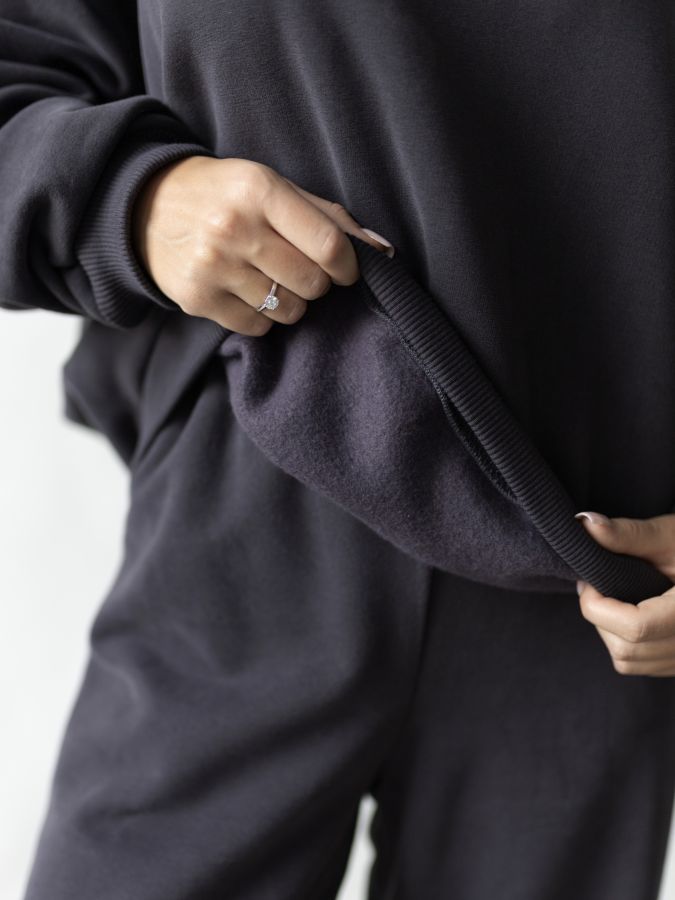 Свитшот с начесом графит