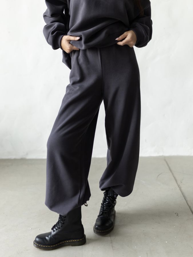 Брюки оверсайз графит из 3х нитки