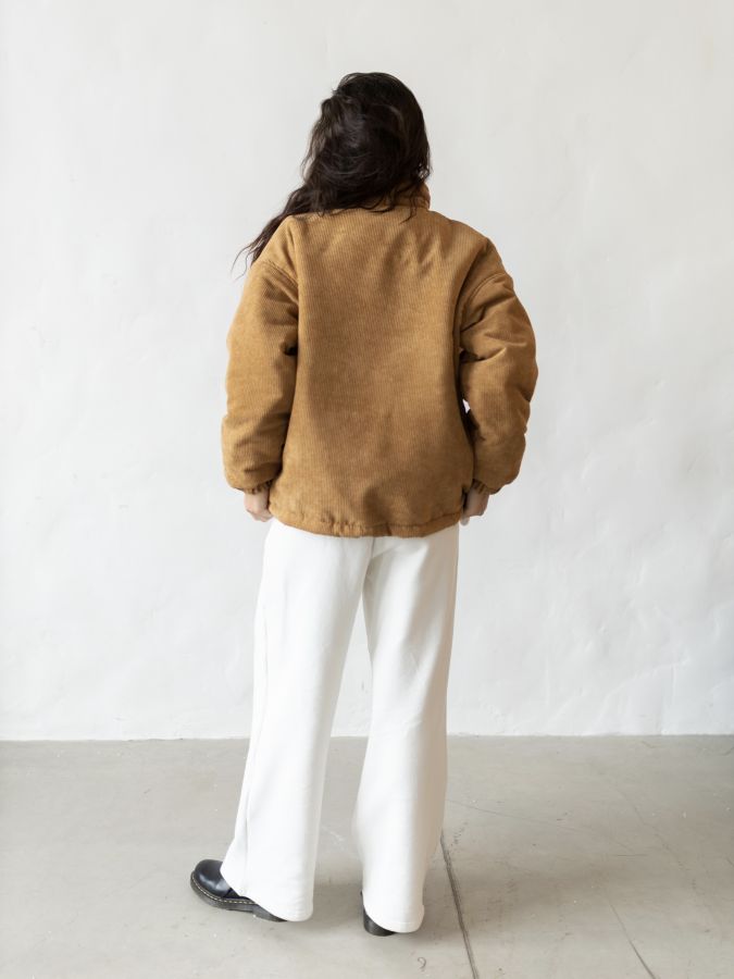 Бомбер вельветовый кэмел