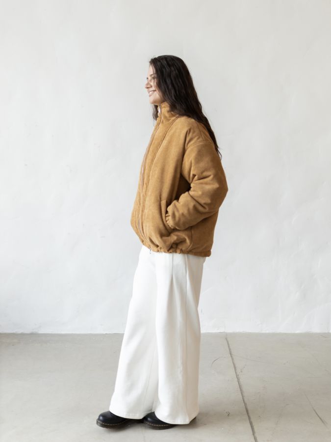 Бомбер вельветовый кэмел