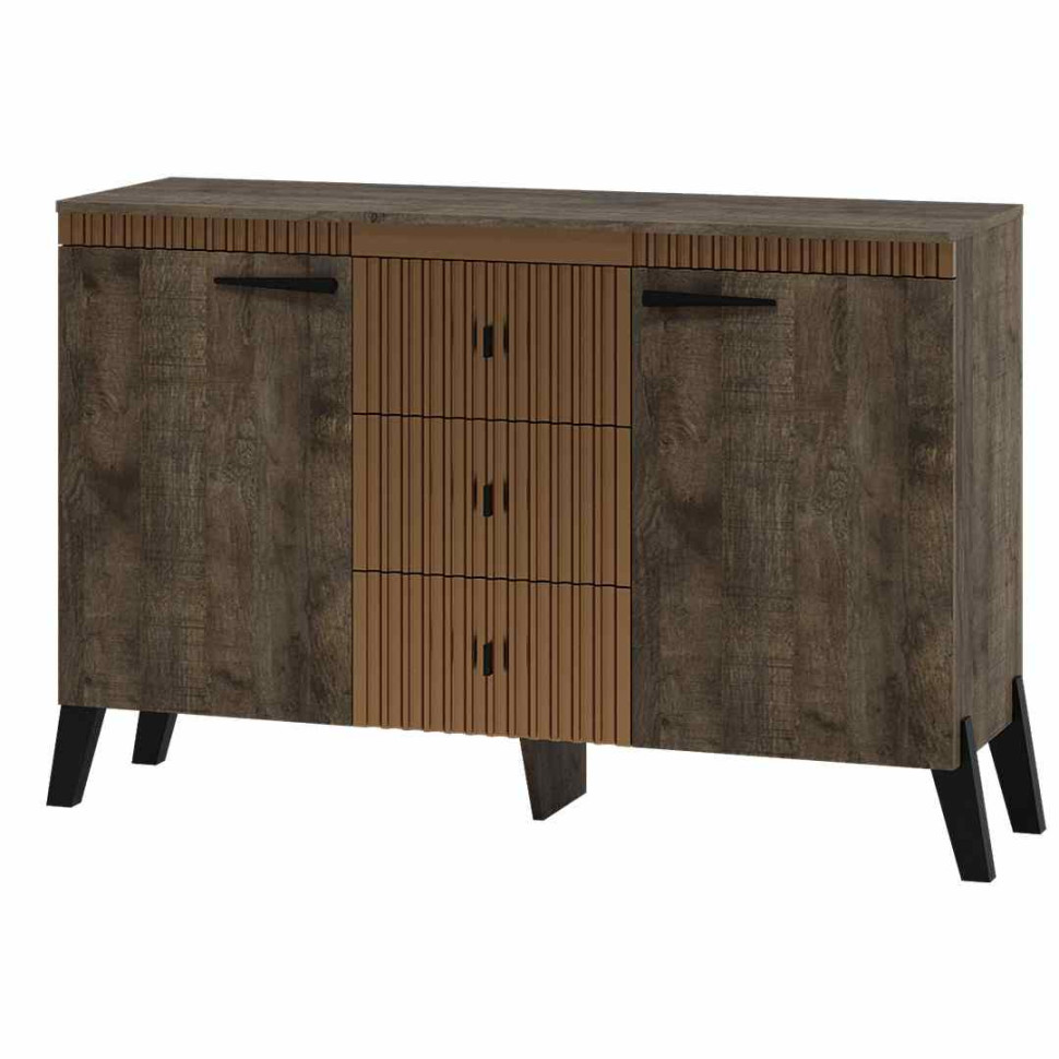 Комод на ножках Ольга 3 Дуб коми/Голден Пэлас