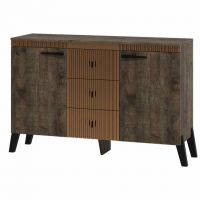 Комод на ножках Ольга 3 Дуб коми/Голден Пэлас