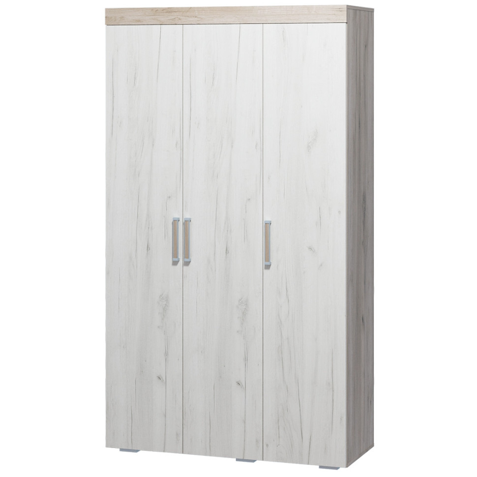 Шкаф трехдверный распашной Ольга 19 (дуб крафт серый/дуб крафт белый)