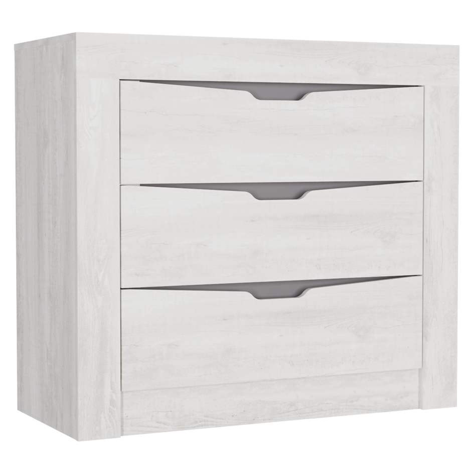 Комод 3 ящика Ольга 5 (Бетон пайн светлый/антрацит)