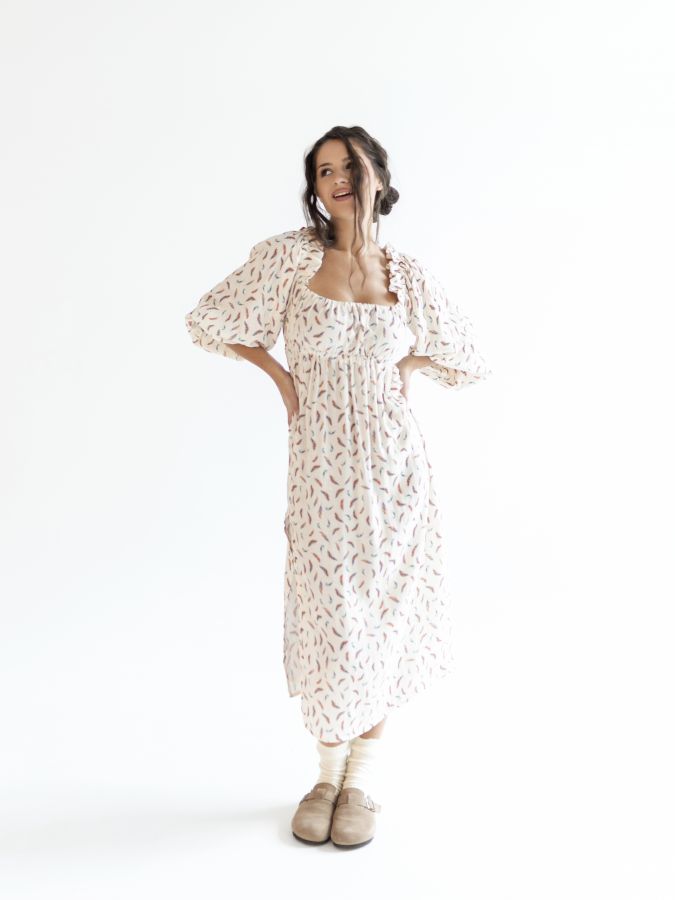 Платье Estate из бамбука "Перья"