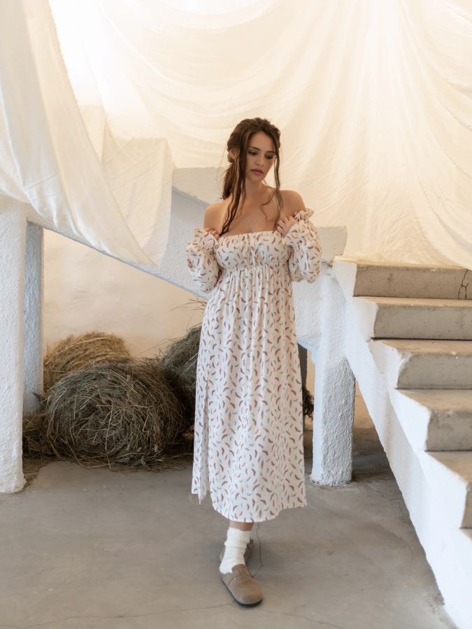 Платье Estate из бамбука "Перья"