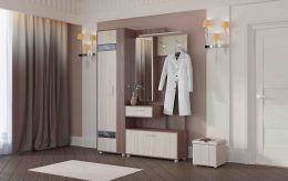 Прихожая Инфинити со шкафом (ш1600*г354*в2140мм)  Ясень шимо светлый/ясень шимо темный
