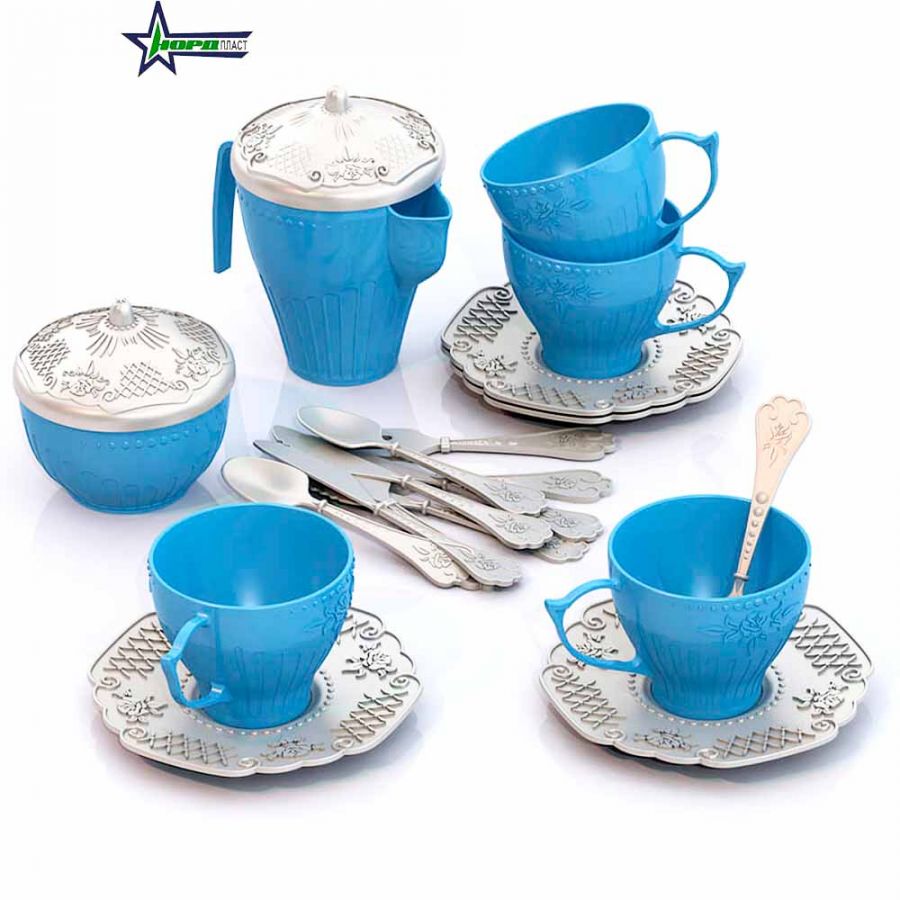 Набор посуды "Чайный сервиз "Волшебная Хозяюшка" (24 предмета в сетке)