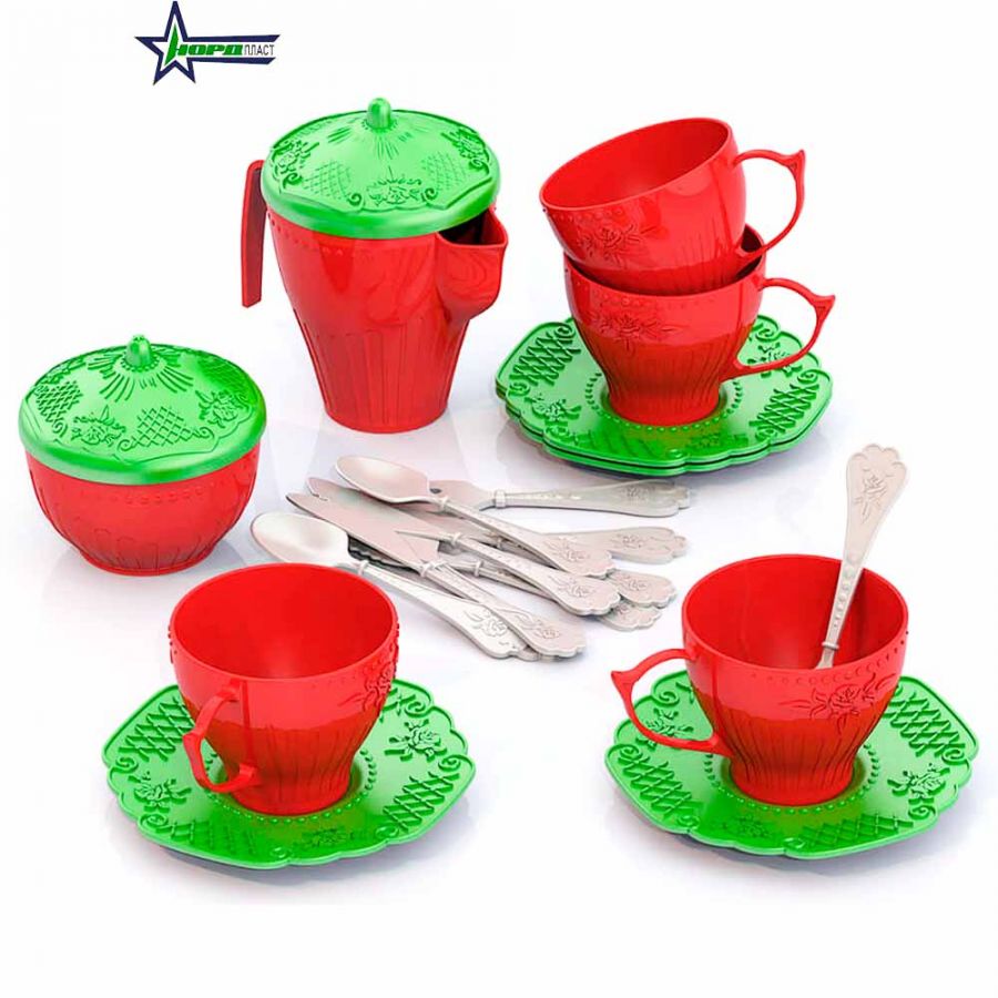 Набор посуды "Чайный сервиз "Волшебная Хозяюшка" (24 предмета в сетке)