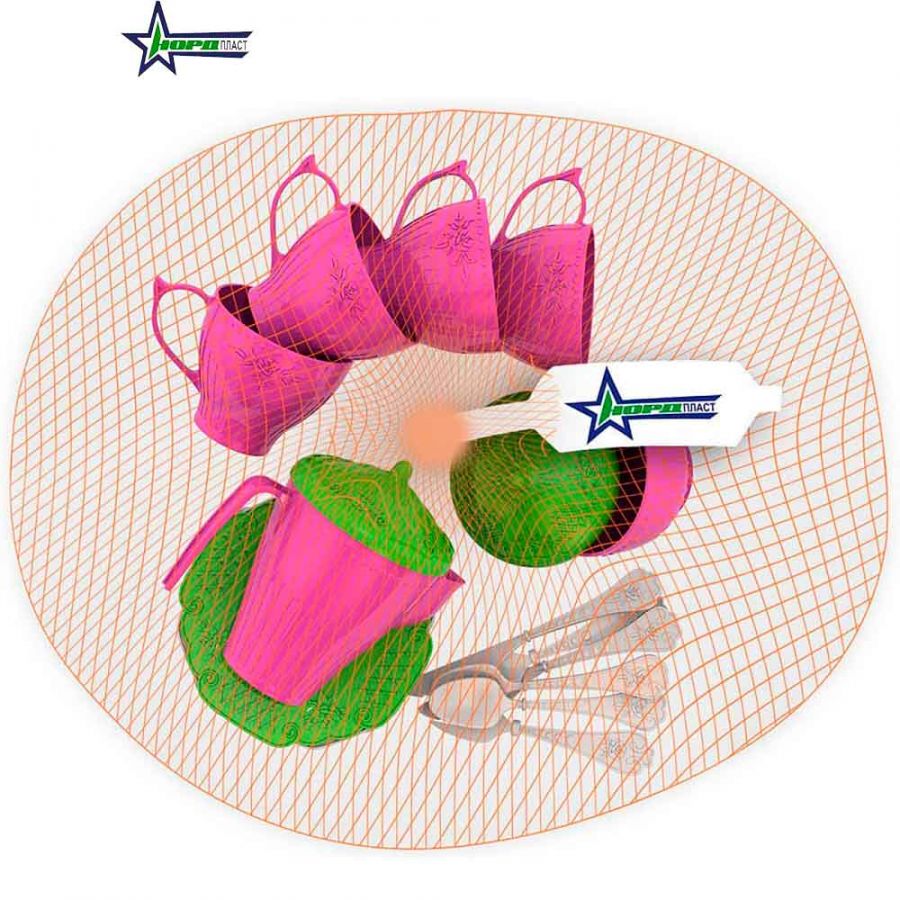 Набор посуды "Чайный сервиз "Волшебная Хозяюшка" (24 предмета в сетке)