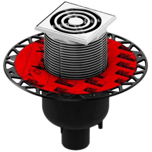 Дренажный душевой трап TeceDrainpoint S130 3601300 вертикальныйдекоративной решеткойфланцем