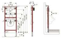 Инсталляция Tece Profil 9320013 для подвесного писсуараклапаном U2 без кнопки смыва схема 2 Инсталляция Tece Profil 9320013 для подвесного писсуараклапаном U2 без кнопки смыва схема 2
