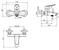 Смеситель для ванны и душа Fima carlo frattini Spot F3004/1 схема 2