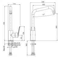 Смеситель для кухни Fima carlo frattini Spot Kitchen F3007/1R схема 2