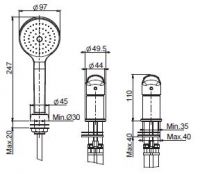 Fima carlo frattini Spot смеситель для ванны/душа F3014/1 схема 2