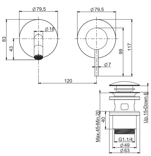 Стальной округлый смеситель для раковины Fima carlo frattini Spillo steel F3081N