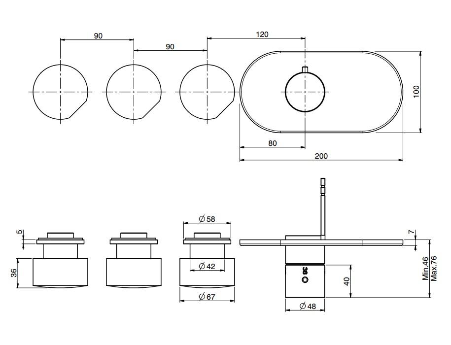 Изображение Fima carlo frattini So смеситель для ванны/душа F3183X3