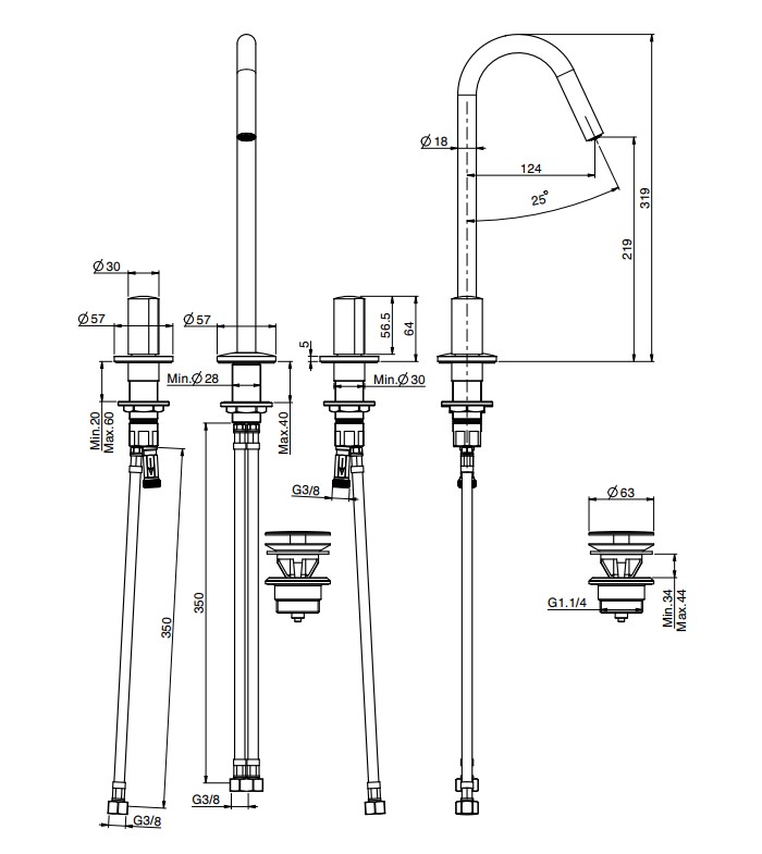 Fima carlo frattini So смеситель для раковины F3191C ФОТО