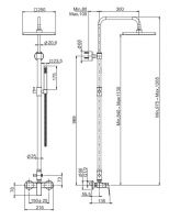 Душевая стойка с тропическим душем Fima - carlo frattini Wellness F3385/2 схема 1 Душевая стойка с тропическим душем Fima - carlo frattini Wellness F3385/2 схема 1