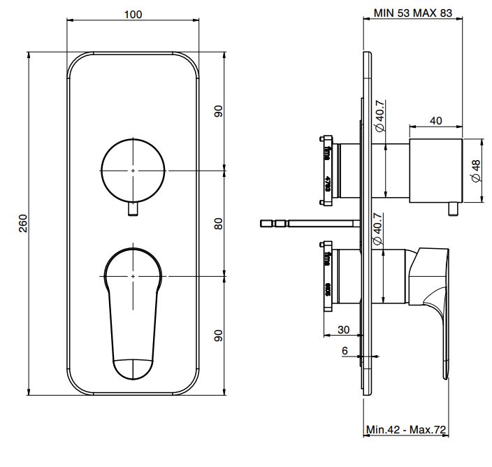 Изображение Fima carlo frattini Serie 22 смеситель для ванны/душа F3839X6