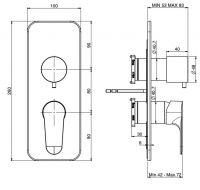 Fima carlo frattini Serie 22 смеситель для ванны/душа F3839X6 схема 2