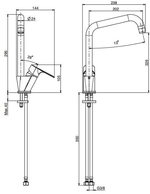 Изображение Высокий смеситель Fima carlo frattini Kitchen для кухни F3847/1
