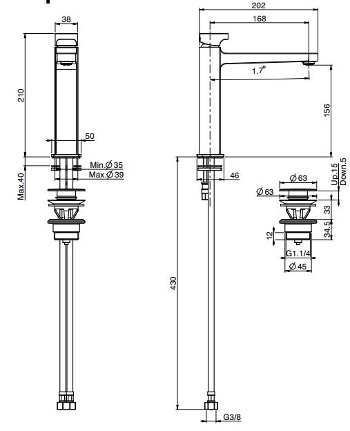 Fima carlo frattini Next смеситель для раковины F3931LN