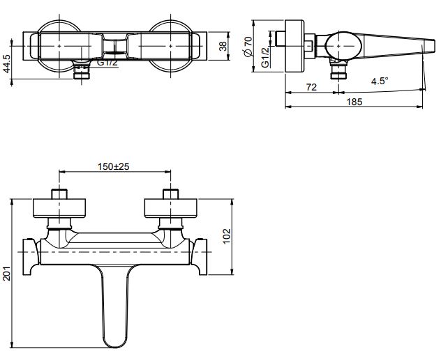 Смеситель для ванны и душа Fima carlo frattini Next F3934/1