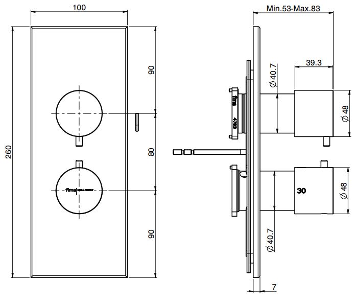 Изображение Fima carlo frattini Fimatherm смеситель для ванны/душа F3939X7