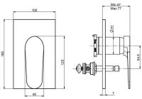 Fima carlo frattini Next смеситель для ванны/душа F3949X2 схема 1 Fima carlo frattini Next смеситель для ванны/душа F3949X2 схема 1