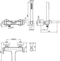 Смеситель для ванны и душа Fima carlo frattini Zeta F3964 схема 2