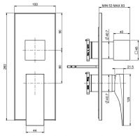 Fima carlo frattini Zeta смеситель для ванны/душа F3969X6 схема 2