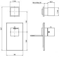 Fima carlo frattini Fimatherm смеситель для ванны/душа F3973X1 схема 2 Fima carlo frattini Fimatherm смеситель для ванны/душа F3973X1 схема 2