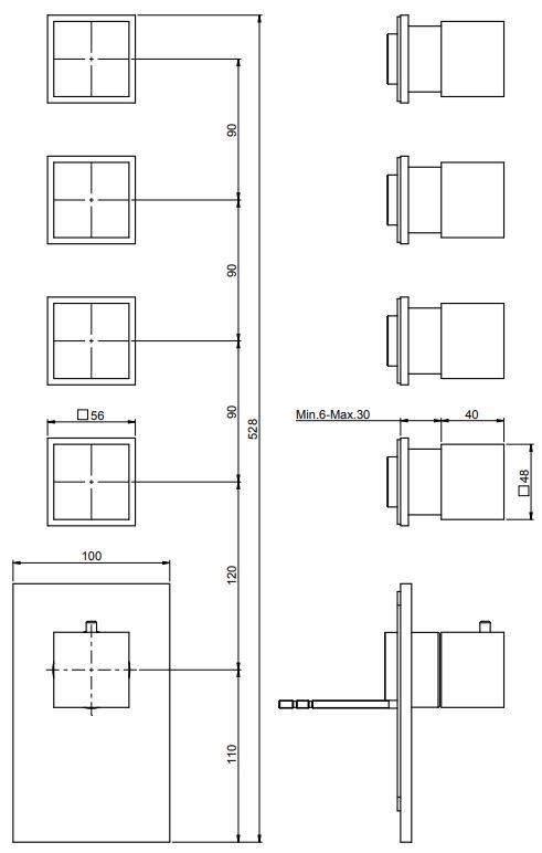 Изображение Fima carlo frattini Fimatherm смеситель для ванны/душа F3973X4