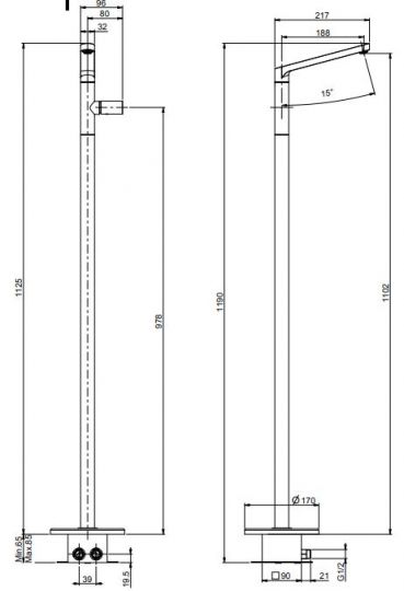 Fima carlo frattini Nomos go смеситель для раковины F4171N схема 2