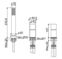 Fima carlo frattini Nomos go смеситель для ванны/душа F4174/1N схема 2