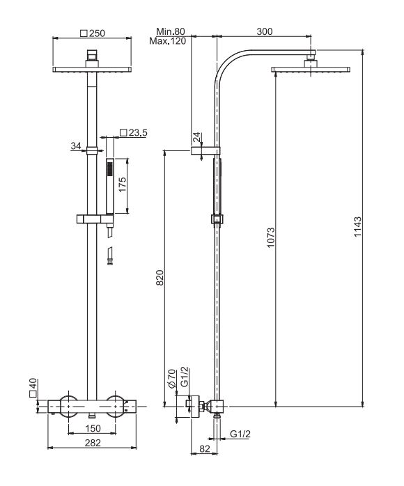 Изображение Душевая стойка с тропическим душем Fima - carlo frattini Wellness F4255/Q255