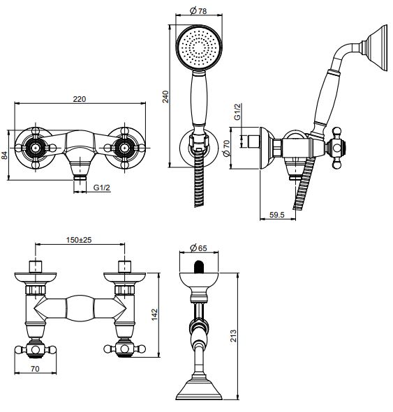 Изображение Fima carlo frattini Elizabeth/Epoque смеситель для душа F5085